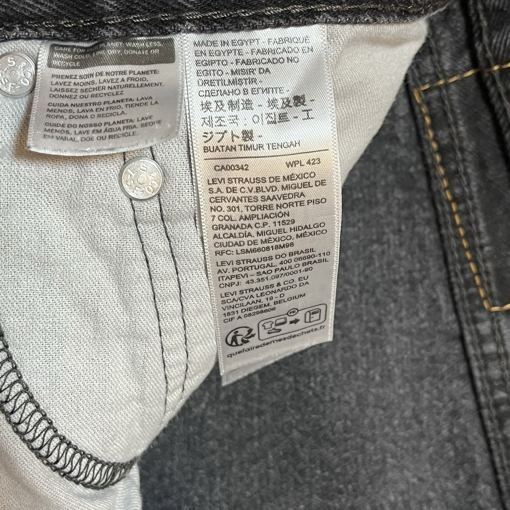 Levis Jeans Mens 40x30 (39x29) Black 505 Straight Leg Workwear 100% Cotton Denim - Picture 5 of 10
